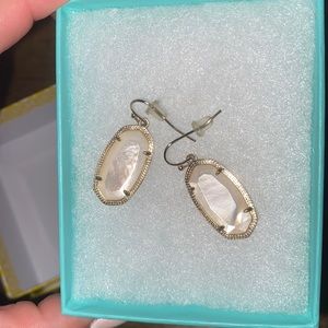 White opal earrings
